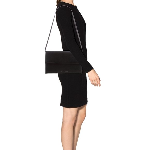 RARE Céline 2017 Black Folded Clutch with Removable Strap | Pheobe Philo Era - Picture 9 of 9